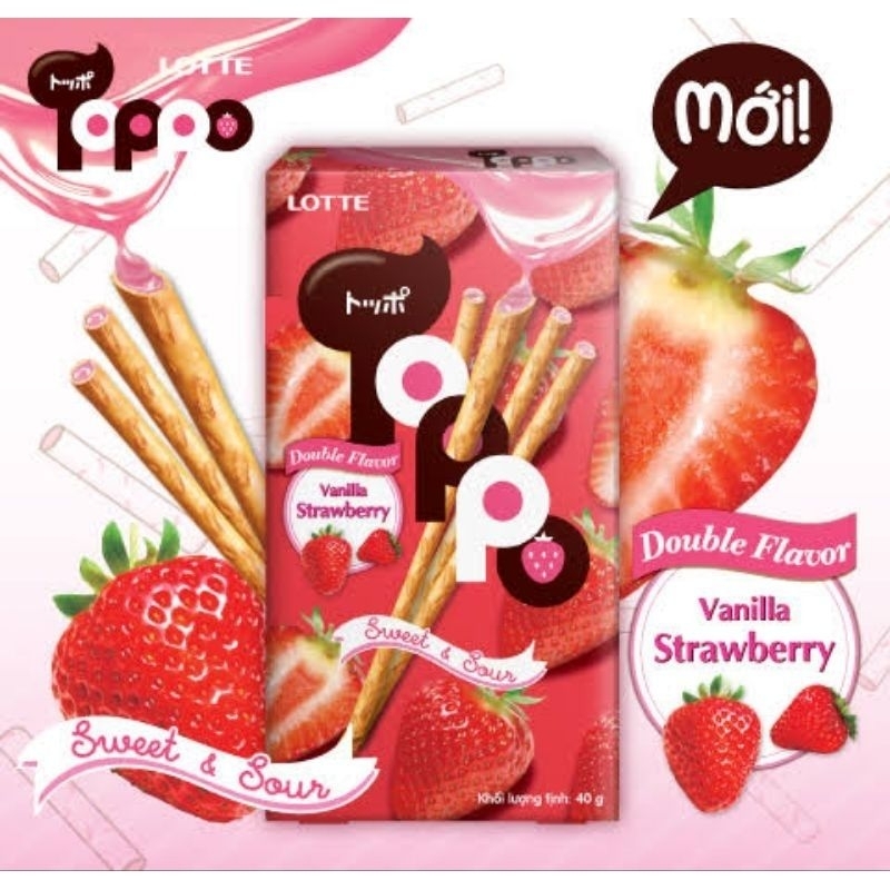 

LOTTE TOPPO STRAWBERY PRETZEL NETTO 40 GR