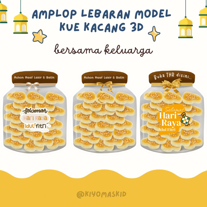

(A7) Amplop Lebaran Model Kue Kacang 3D/Amplop Lebaran Unik Terbaru 2025/Amplop Idul Fitri/Amplop Kue Kering Lebaran