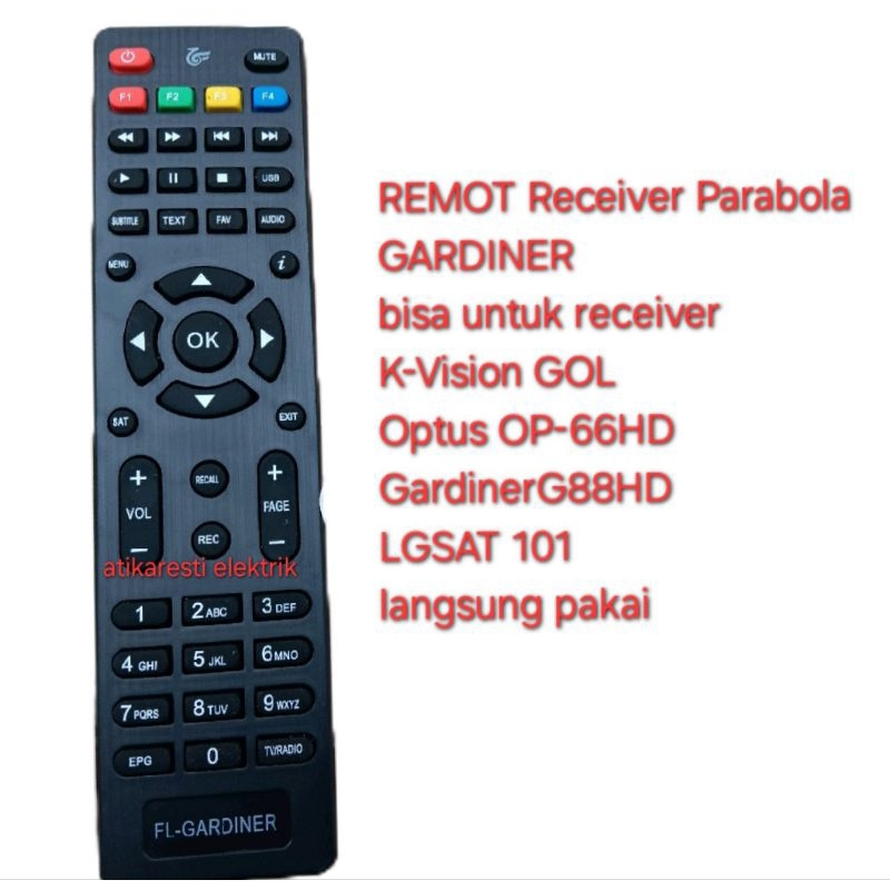 Remot Receiver Parabola K-Vision GOL Gardiner LGsat Optus Oracle HD