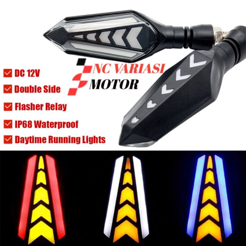 UNIVERSAL LAMPU SEN MOTOR LED RUNNING MOGE VARIASI SEN VIXION, ADV, BYSON DLL