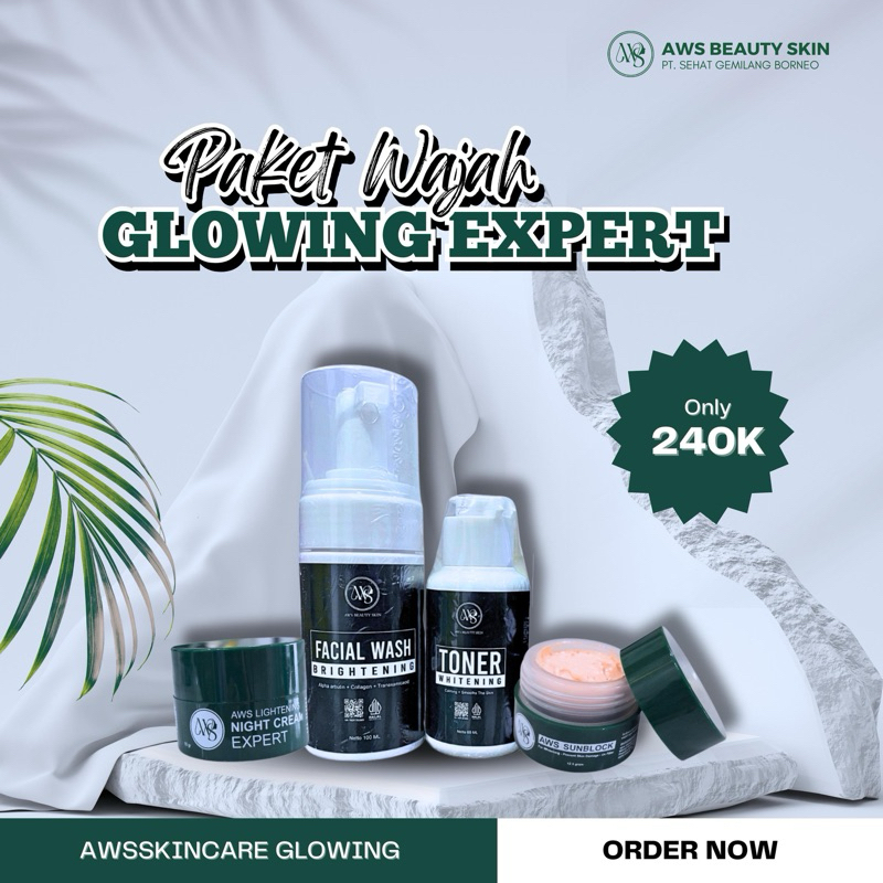 Paket Wajah AWS Beauty skin Diamond / Paket Glowing Expert | Paket wajah penghilang Flek bandel | cr
