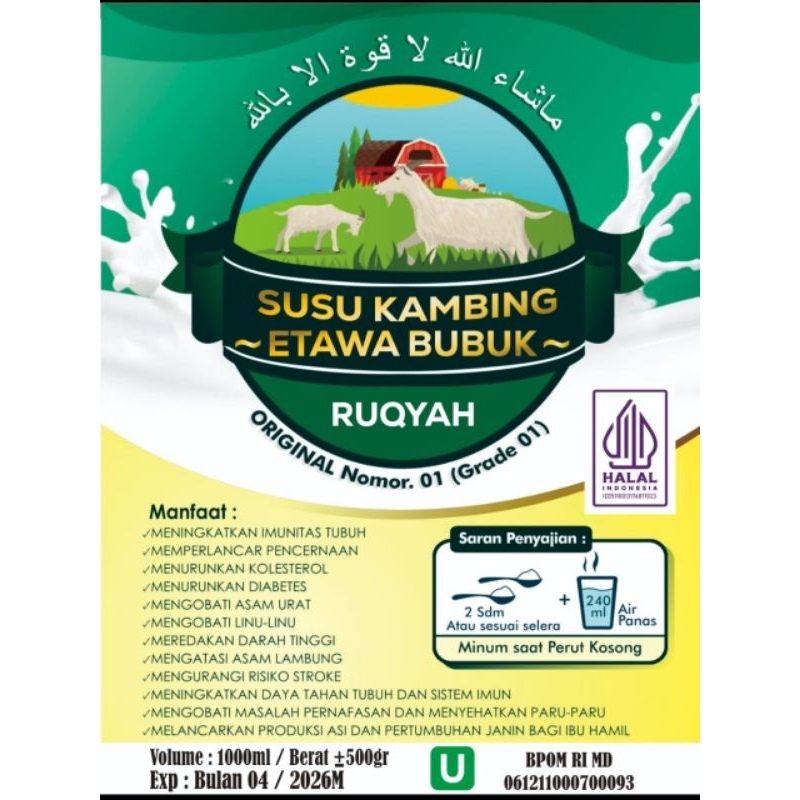 

Susu Bubuk kambing etawa 500 gr Murni grade 1 by Almahyra_shop_