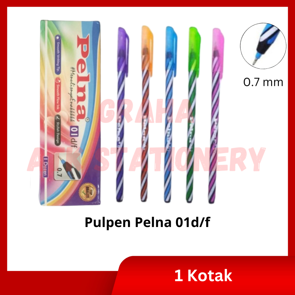 

[1 Kotak] Pulpen Ulir Pelna 01d/f / Ball Pen / Pena Ulir 0.7mm Pelna 01d/f Murah