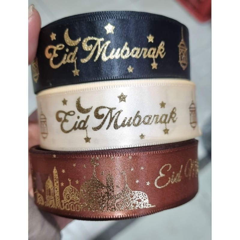 

pita lebaran/pita satin motif ukuran 2,5cm