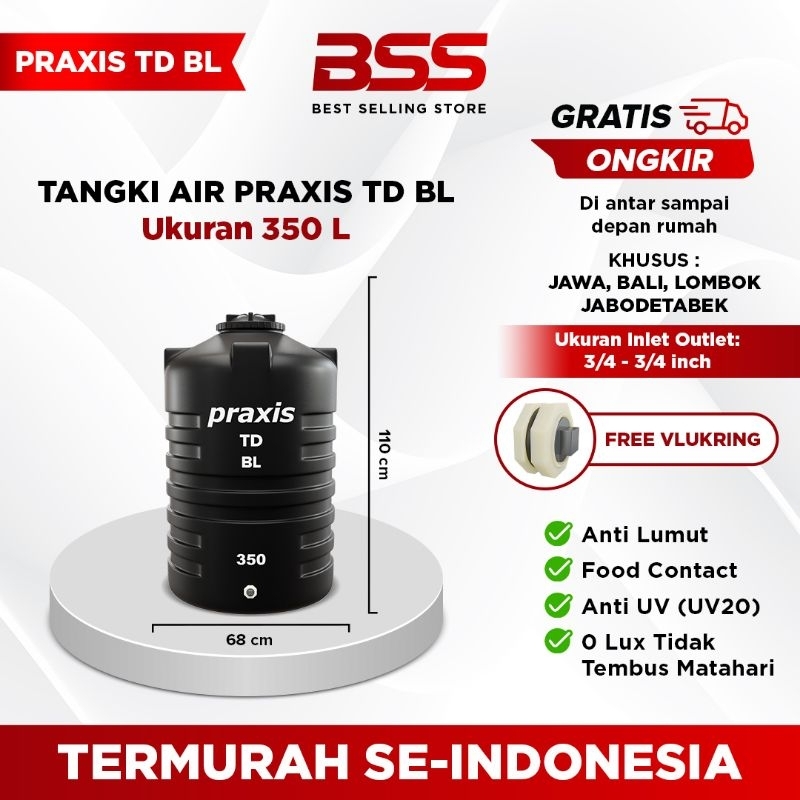 Oliver Syahdu Tandon Tangki Air Praxis 350 Liter S/D 1100 Liter - Anti Lumut & Food Grade -