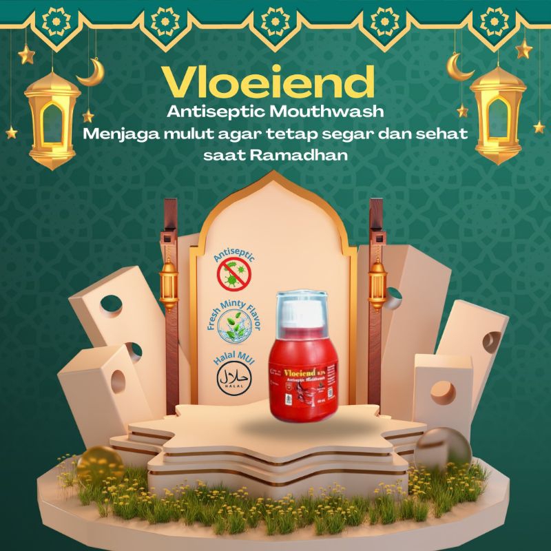 Obat Kumur Halal Vloeiend 0,2% Chlorhexidine Gluconate Antiseptic Mouthwash 60 ml