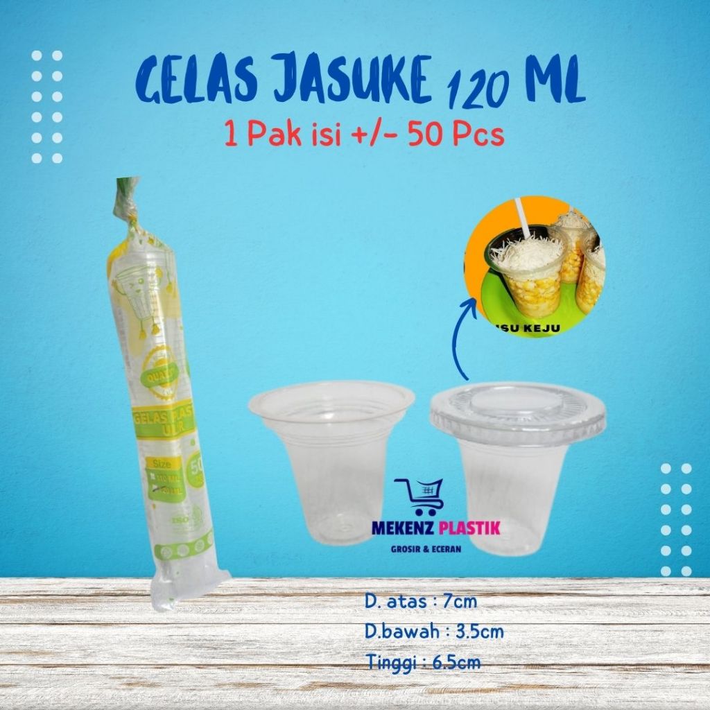 Gelas Plastik Cup Jagung Jasuke Jasuka Ulir  Eskrim 120ml Isi 50 Pcs
