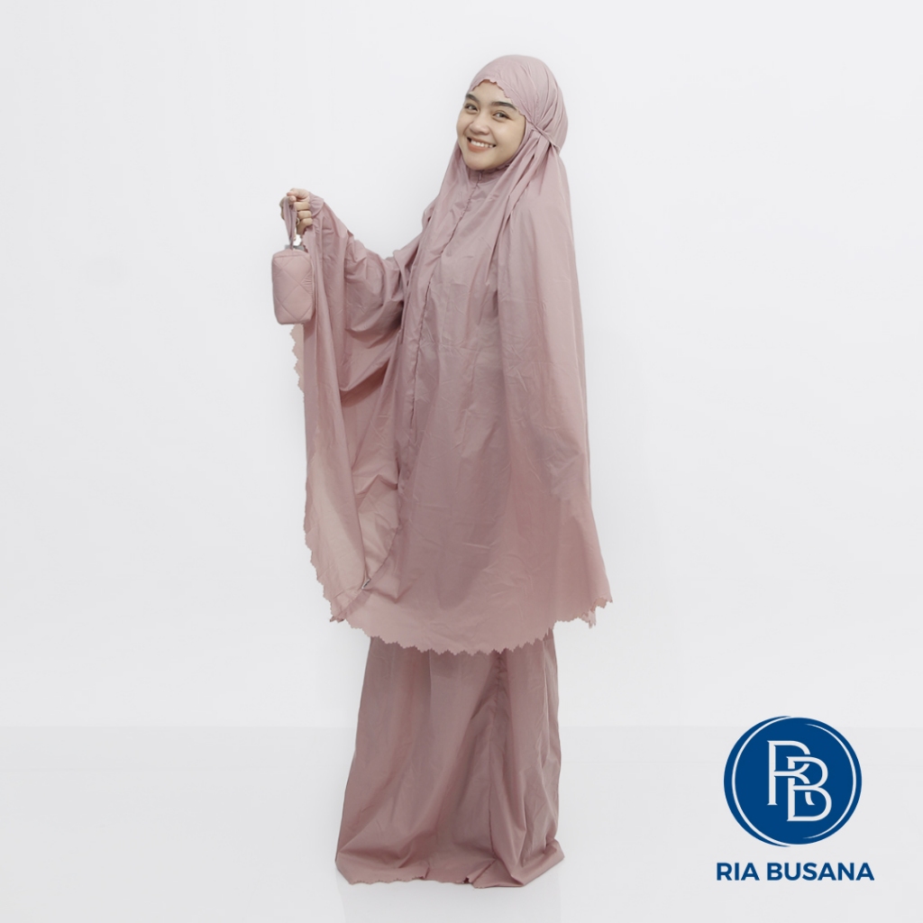 Ria Busana - Elnia - Mukena Traveling Mini Pouch Parachute Polos Art. BILQIS-TRAVELINGLASER.HANA-TRA