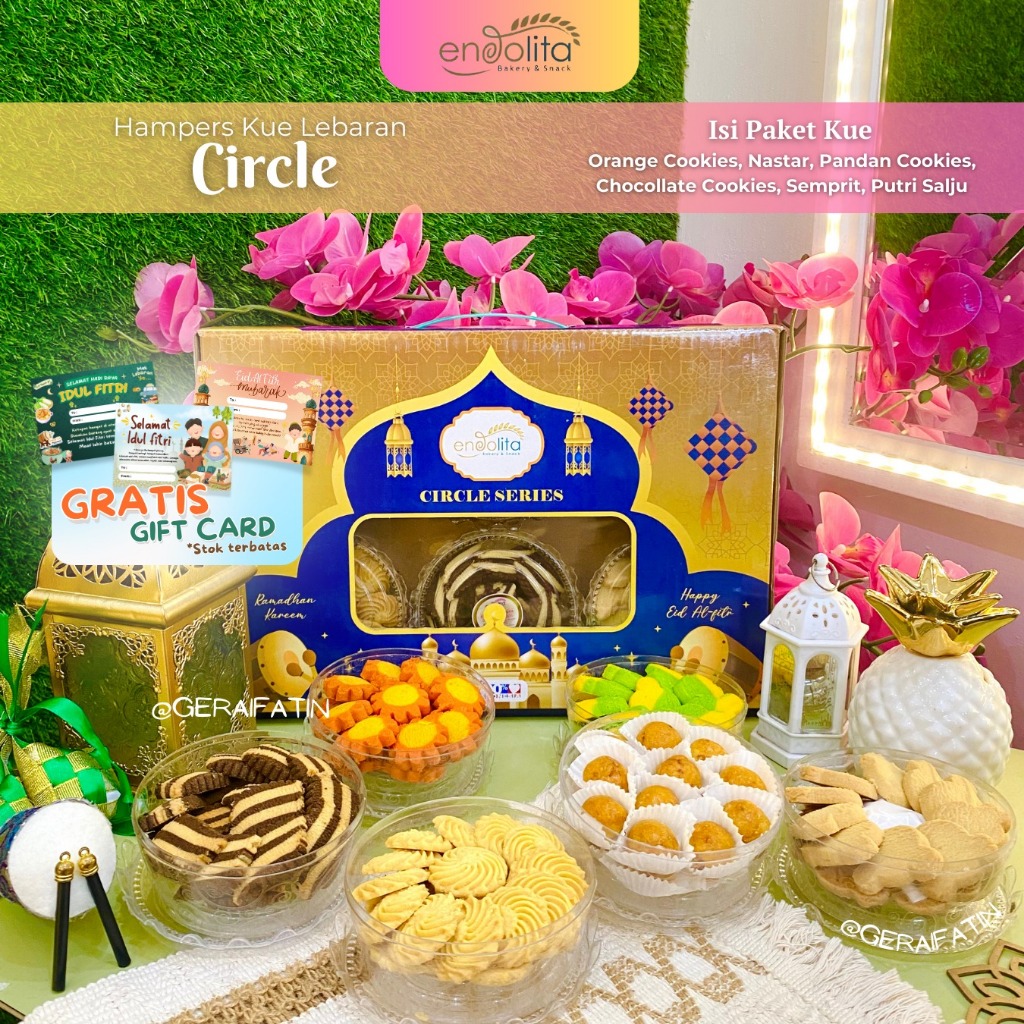 

TERLARIS!!! PAKET ENDOLITA CIRCLE KUE PARCEL LEBARAN HARI RAYA IDUL FITRI ISI 6 TOPLES 2025 CEMILAN LEBARAN