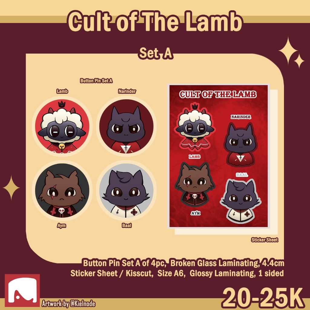 

Cult of the Lamb Aym Baal Narinder Fanmerch Button Pin & Sticker