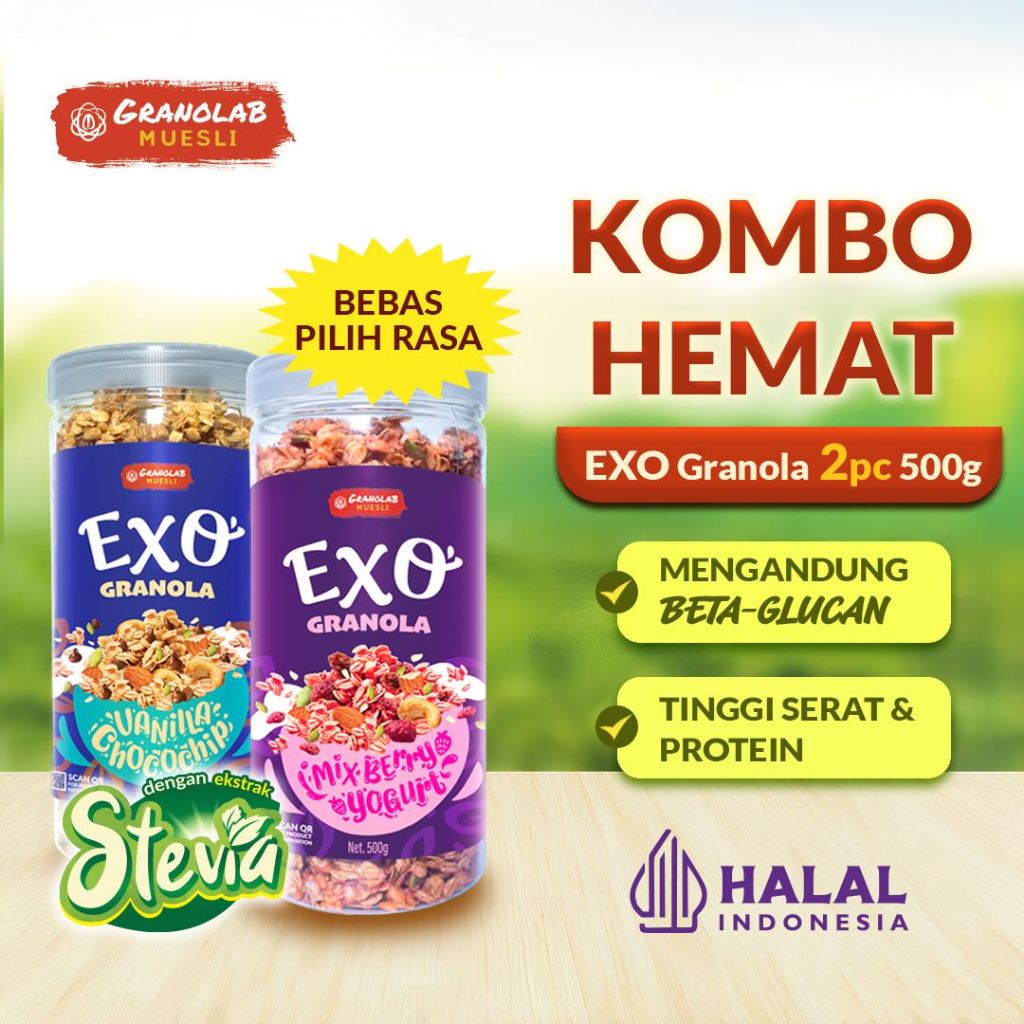 

candygurll Paket Bundling isi 2pcs EXO Granola gr Sereal sarapan sehat