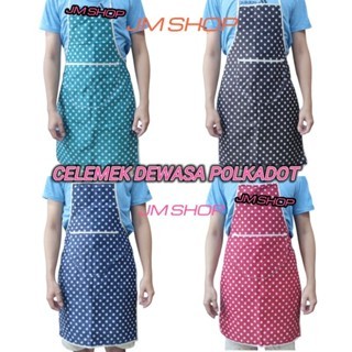 CELEMEK DEWASA KAIN POLKADOT / APRON MASAK KAIN