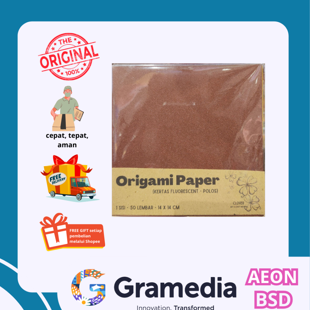 

GRAMEDIA BSD CITY - Origami Paper Kertas Fluorescent Polos ukuran 14x14cm isi 50 Lembar