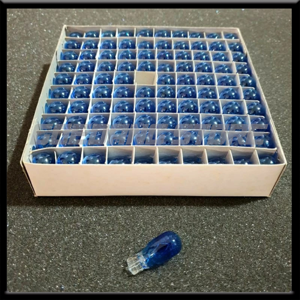 100 PCS BOHLAM SEN/BOHLAM COLOK/BOHLAM TANCAP 12V 10 WATT T13 BIRU MOKINI T13