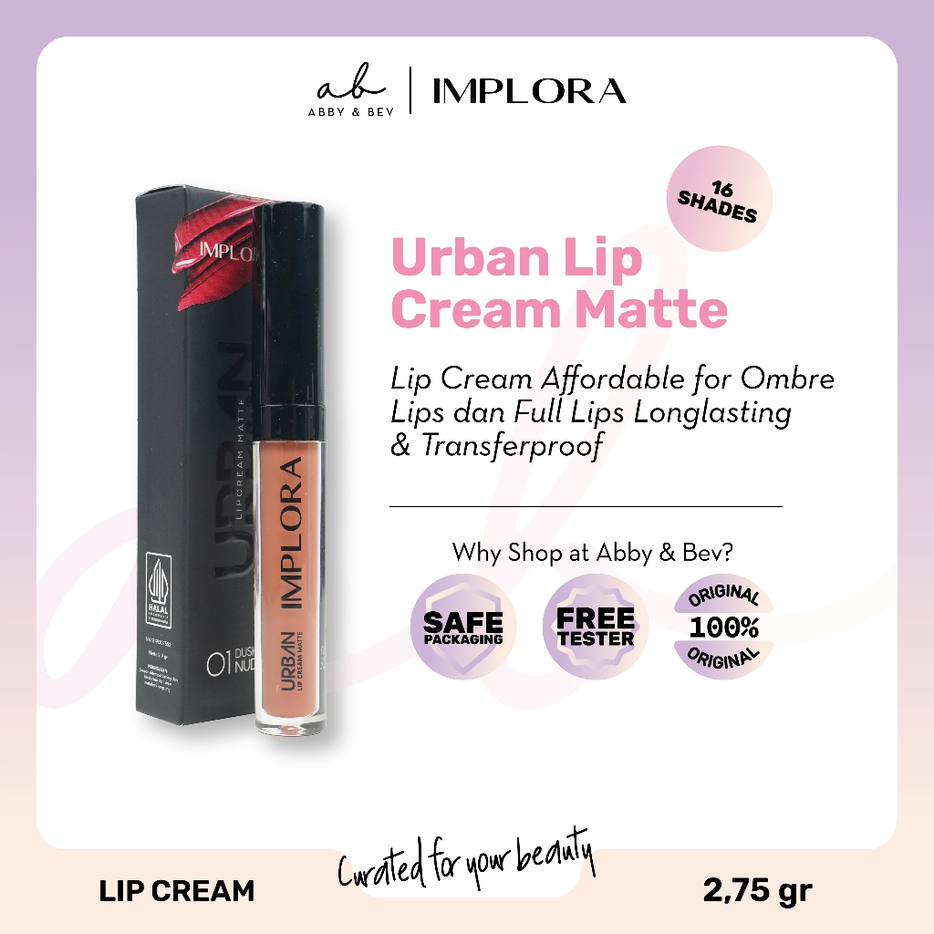 AG - Implora Urban Lip Cream Matte [2.9gr]/ Lip Cream Matte Finish yang Menjaga Kelembapan Bibir