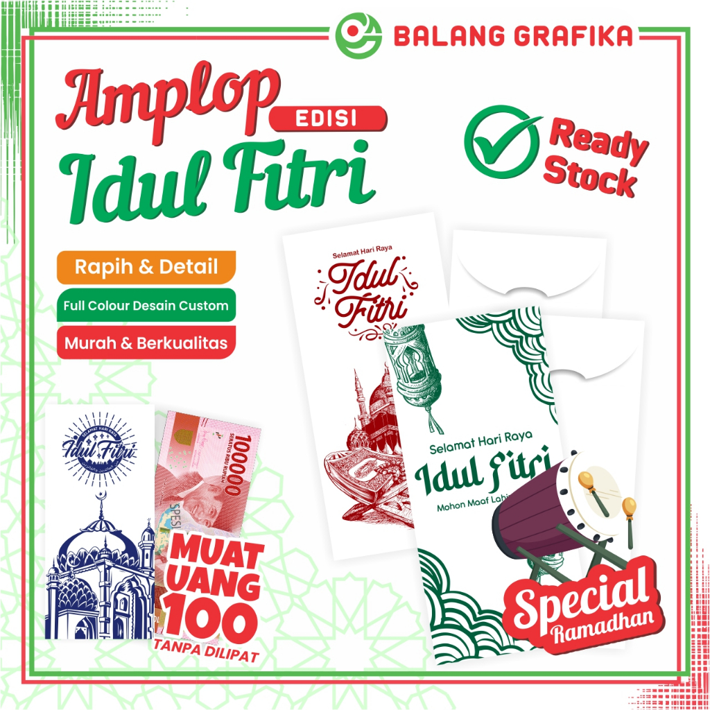 

Angpau Idul Fitri Estetik Amplop Lebaran Latar Putih Minimalis