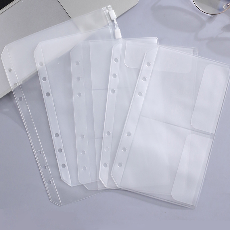 

A6 A5 Binder Pocket Kantong / Ziplock bag / Pouch / PVC Diary Notebook 6 Ring— Hibio Present