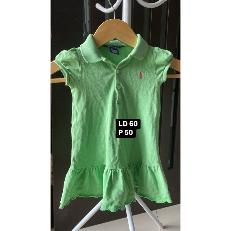 Dress gaun baju anak perempuan baby girl Polo Ralph Lauren usia 1 2 3 tahun outfit rumah jalan-jalan