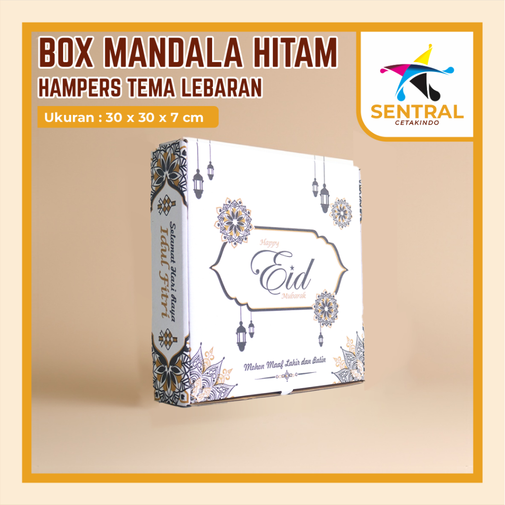 

Box EID Mandala Hitam (Kuker 500gram Isi 4 toples) - 30 x 30 x 7 cm Kardus/Box/KueKering/IdulFitri/Hampers/Lebaran