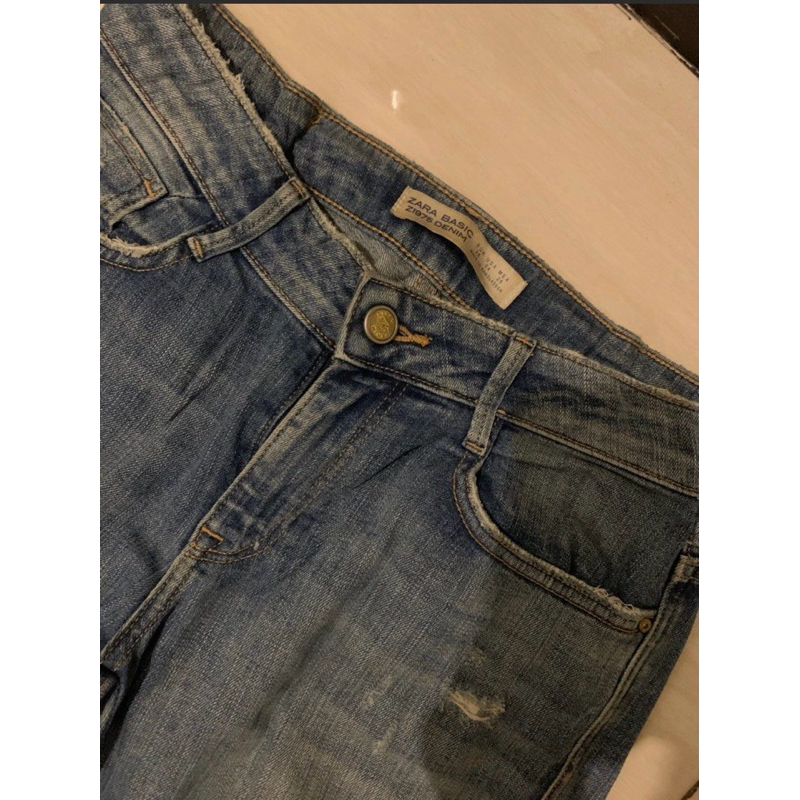 Zara Basic Z1975 Denim Ripped Jeans