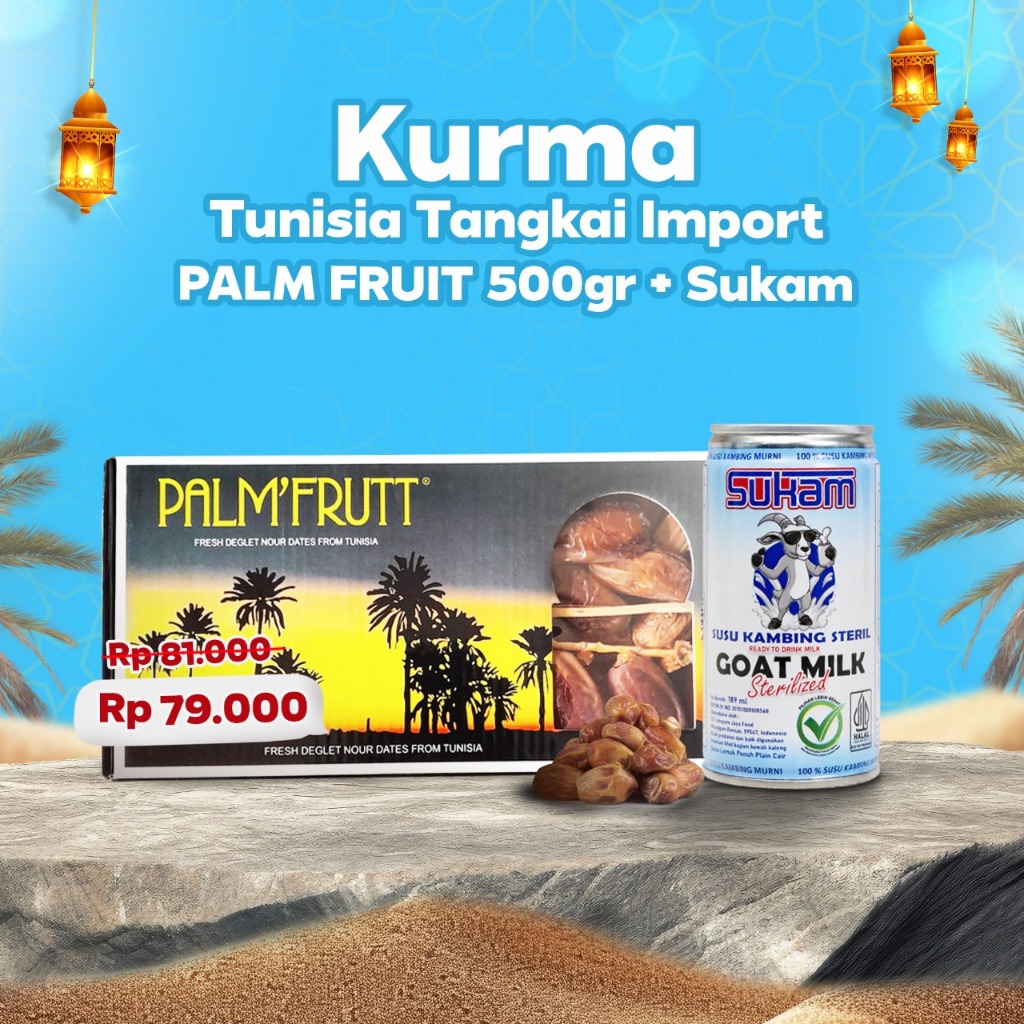 

PAKET BUNDLING - Kurma Tunisia Tangkai Import- PALM FRUIT 500gr + Sukam