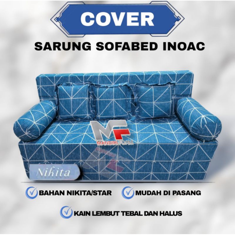 Sarung SofaBed Inoac Bahan Nikita dan Star tebal 20cm Cover Sofa bed Sarung Sofa