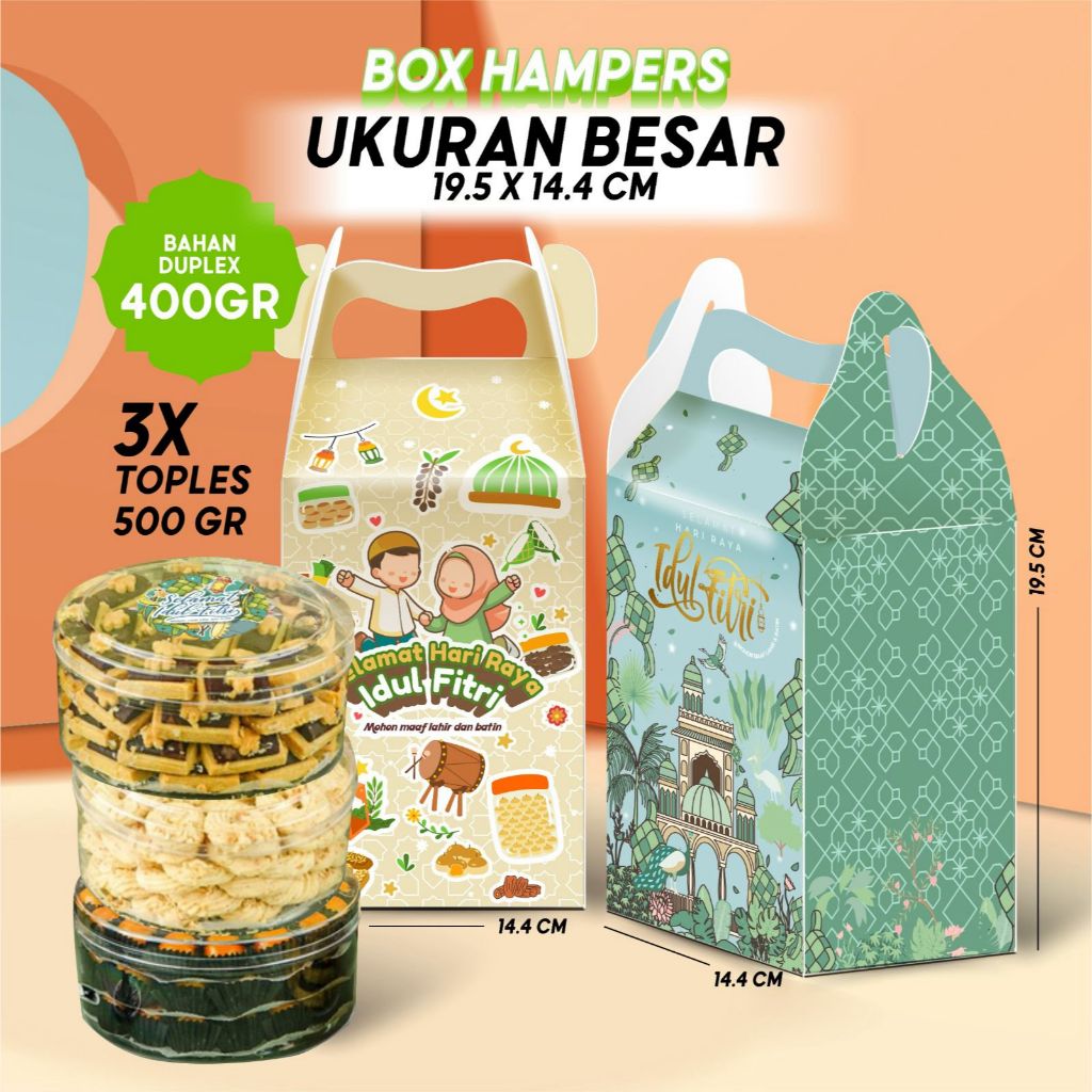 

GABLE BOX IDUL FITRI | BOX HAMPERS BESAR | BOX HAMPERS KUE KERING LEBARAN | BOX HAMPERS HARI RAYA | DUS PARCEL KUE KERING