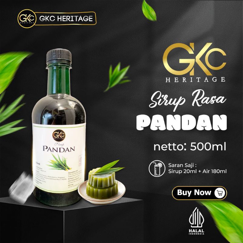 

GKC Heritage Sirup Bali - Sirup Cair Konsentrat Minuman Pandan - HALAL - 500ml - Pandan Syrup Botol