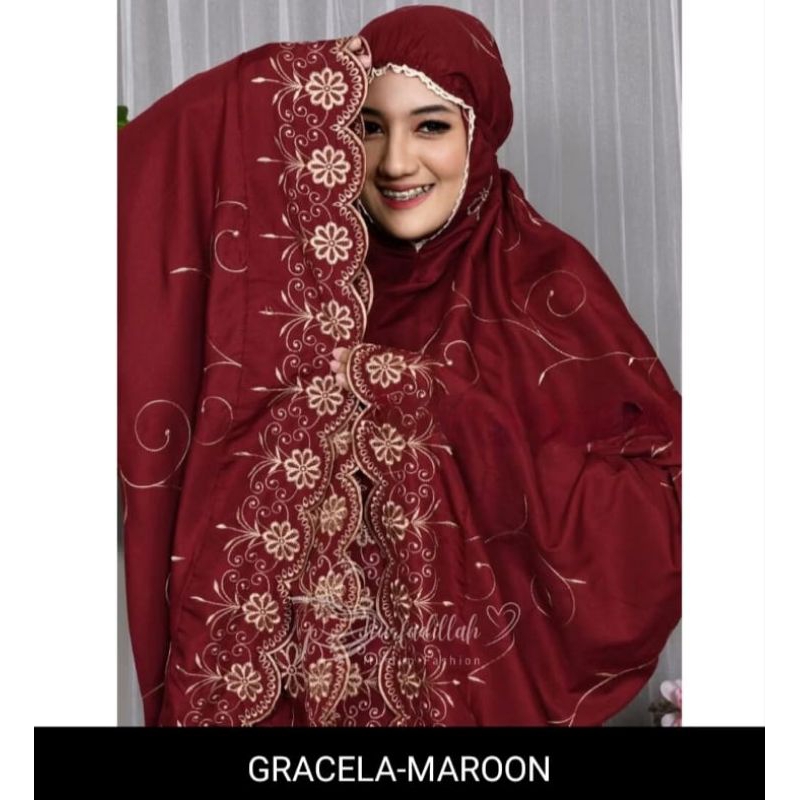 COD Mukena Dewasa Gracella | Mukena Bordir Gracella | Mukena Bordir Terbaru Murah Jumbo