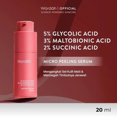 Wardah 5% Glycolic Acid 3% Maltobionic Acid 2% Succinic Acid Micro Peeling Serum Exfoliasi Wajah