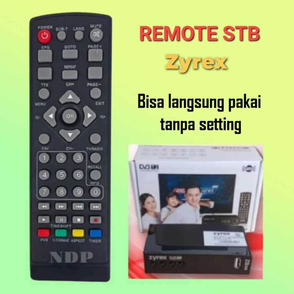 Remot untuk set top box Zyrex