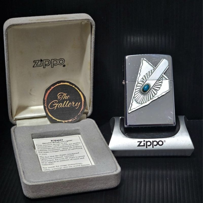 ⭐️⭐️⭐️⭐️⭐️ ORIGINAL ZIPPO TURQUOISE SPEAR EMBLEM TAHUN 2000 / XVI VERY RARE NOS