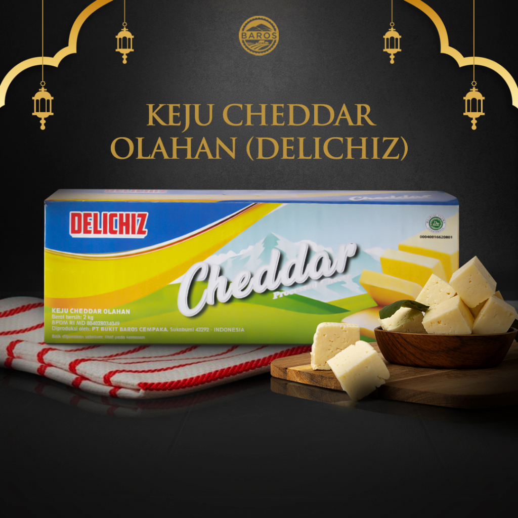 

Baros Keju Cheddar Olahan Delichiz - Blok