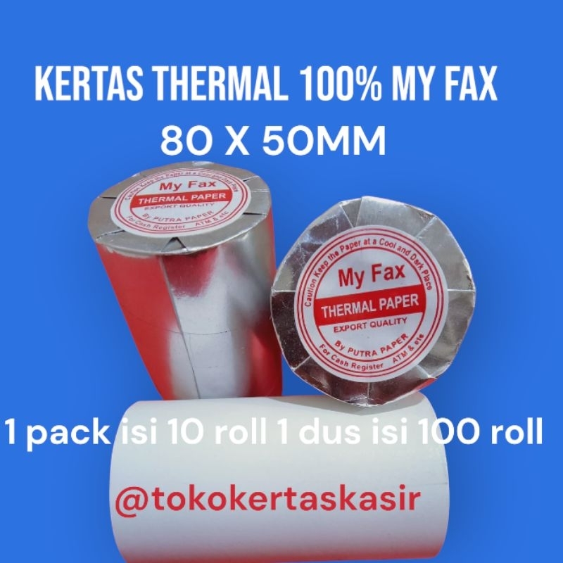 

Kertas thermal 80x50mm paket 10 pcs