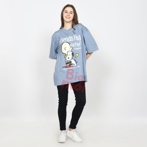 Bigmoi Kaos Oversize katun Warna Biru LD 120cm Sampai LD 140cm