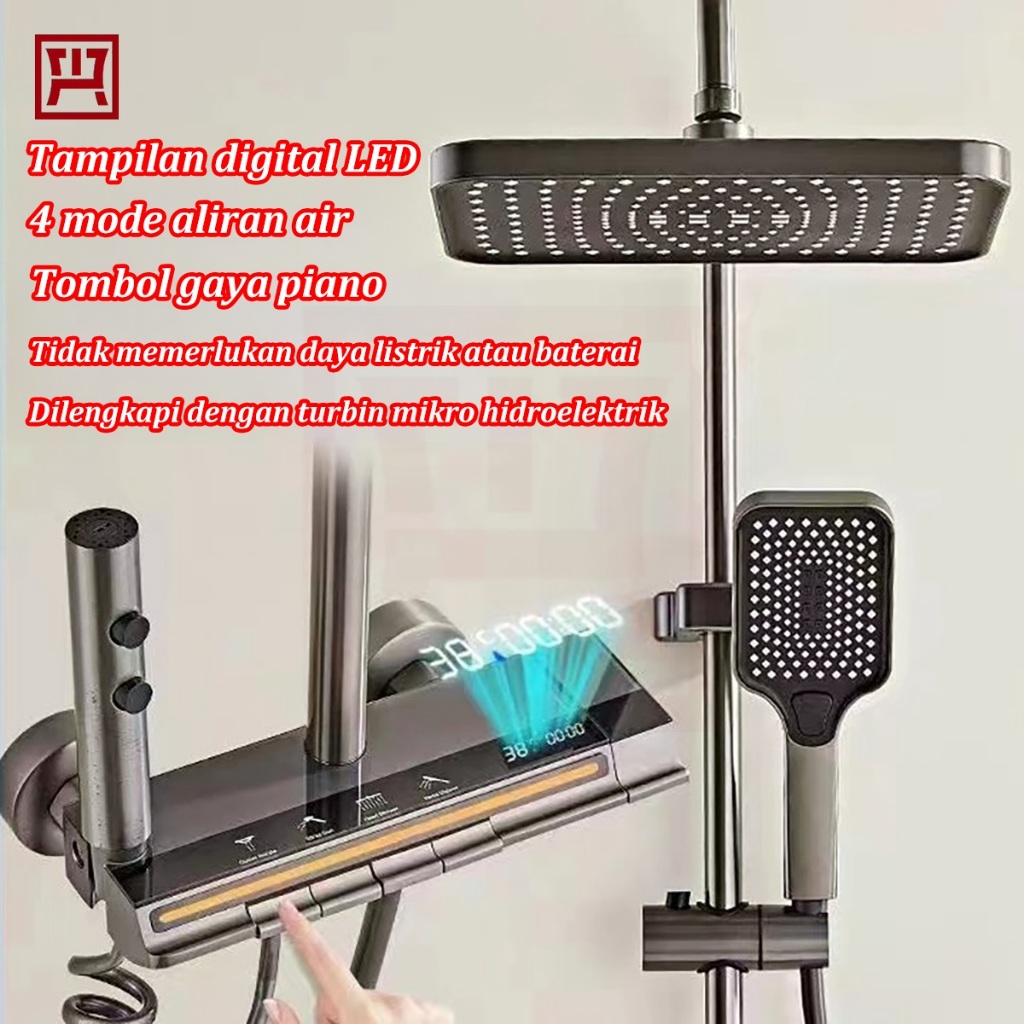 Shower kamar mandi satu set + keran shower + set shower bathtub stainless steel - set batang shower 