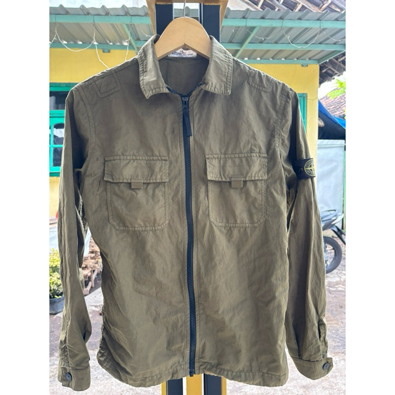 overshirt stone island junior green olive