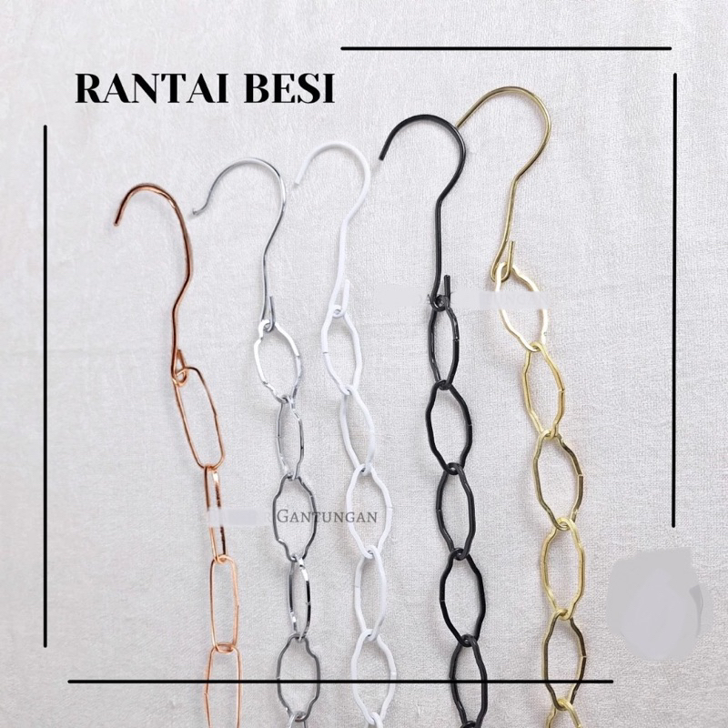 Hanger Rantai Besi Gantungan Baju Rantai Ring Untai Gantungan Besi Hanger Besi Distro Display