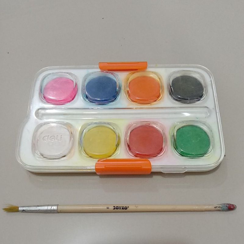 

Preloved cat air / water color deli 8 warna seperti baru, free kuas