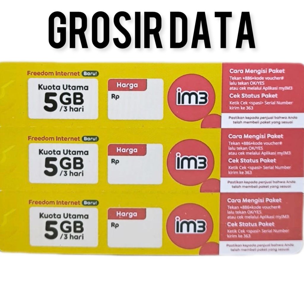 VOUCHER INDOSAT FREEDOM INTERNET 5GB 3HARI