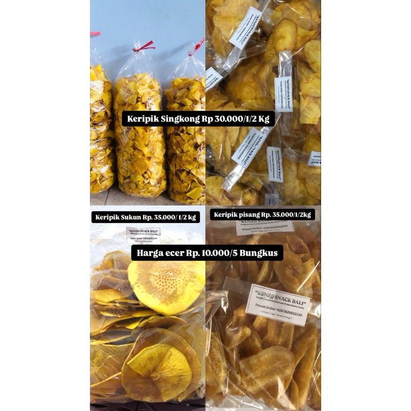 

[Kenzo snack Bali] Paket Murah Keripik Singkong,Keripik pisang , Keripik Sukun