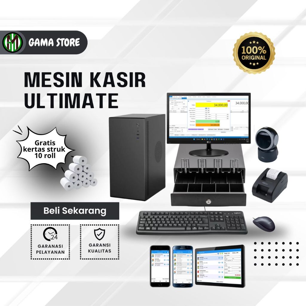 Paket Komputer Mesiin Kasir ONLINE Lengkap Untuk Toko Sembako, Toko Retail, Toko Grosir, Apotek, dll
