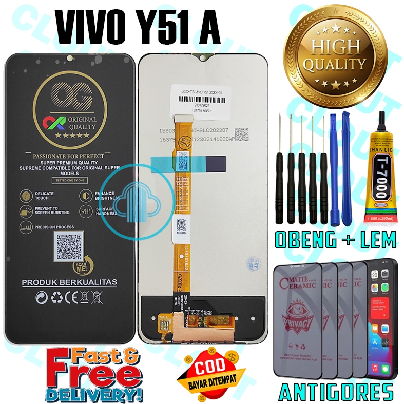 LCD TOUCHSCREEN VIVO Y51A LAYARSENTUH ORIGINAL ORI ALL MEREK FULLSET
