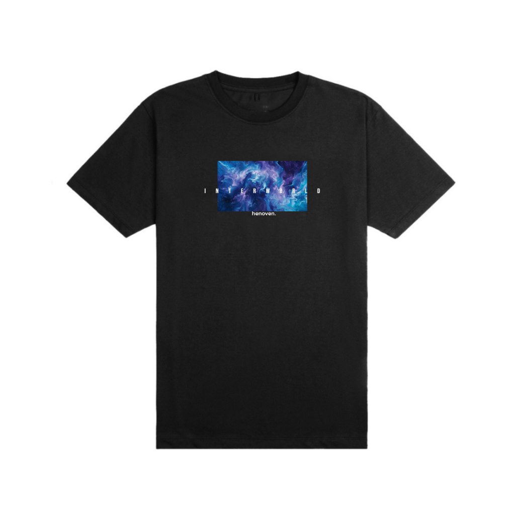 HENOVEN Interworld T-Shirt - Black Kaos Pria Hitam