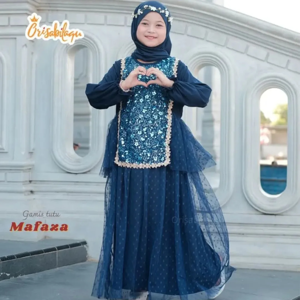 Mafaza Dress// Gamis Anak Perempuan Terbaru bahan Syakila Mix