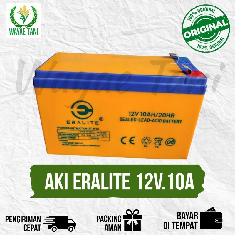 Aki Battery Baterai UPS stabilizer Sprayer Elektrik 12V 10AH 12 V 10 A AH Ampere Eralite