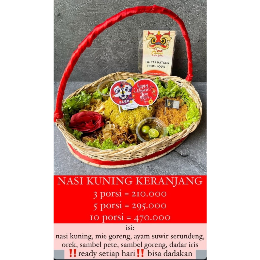 

Nasi Kuning Keranjang - Paket Hampers / Birthday Edition / Chrismas / Imlek / Idul Fitri - READY