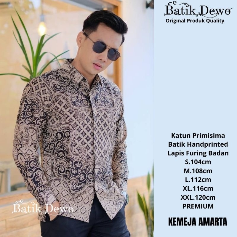 MODERN PREMIUM Batik Pria Cowok Bagus Furing Mahal Kondangan Formal Lengan Panjang Kemeja Hem Kerja 