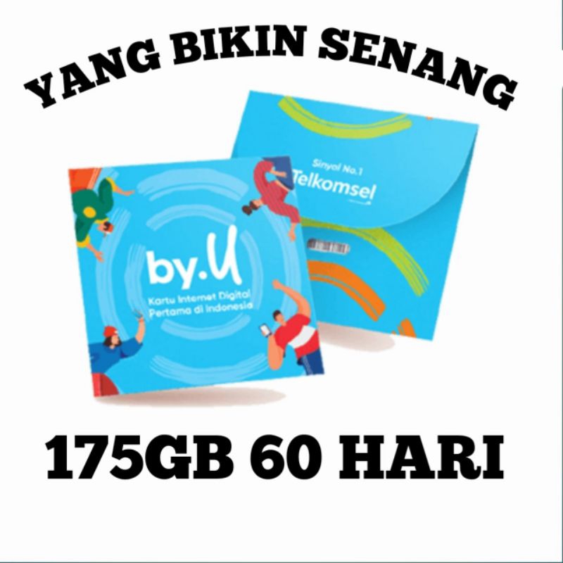 Kartu Perdana By.U 175gb 60 Hari Full Internet 24 Jam