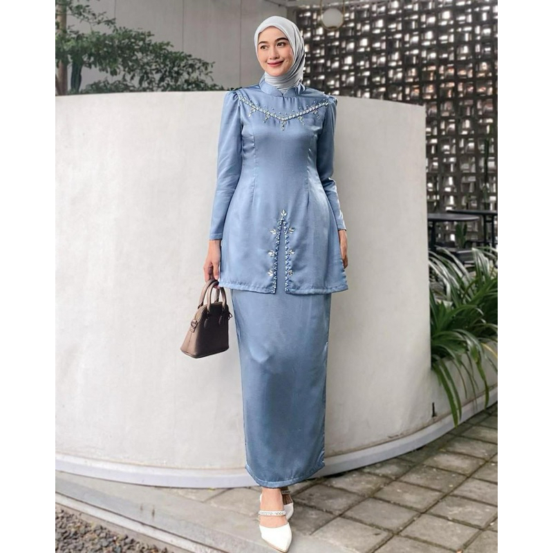 Oneset FAYRA Baju Kurung Melayu Dress Wanita Baju Kondangan Kekinian Full Payet 2025 Baju Pesta Keki